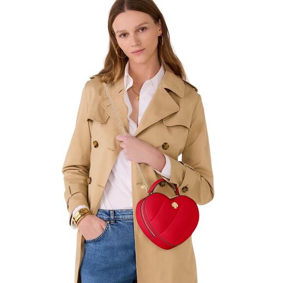 KATE SPADE New York Love Shack Quilted 3D Heart Crossbody+Additional Chain Strap - Picture 2 of 12